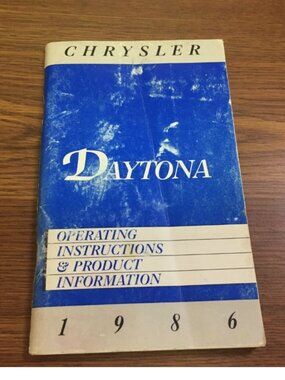 1986 Chrysler Daytona Owner's Manual
